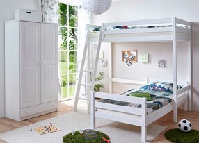 Etagenbett Hochbett L-Bett Matthias Kiefer massiv
