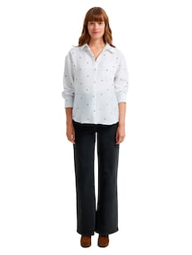 Bluse mit Herzstickereien für Schwangerschaft und Stillzeit