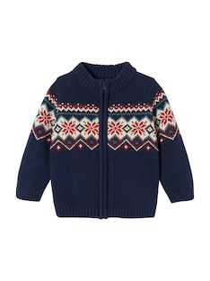 Baby Strickjacke mit Reißverschluss, Jacquardstrick