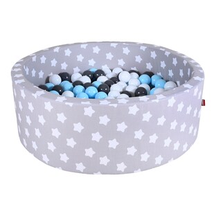 Bällebad soft - Grey white stars mit 300 Bällen