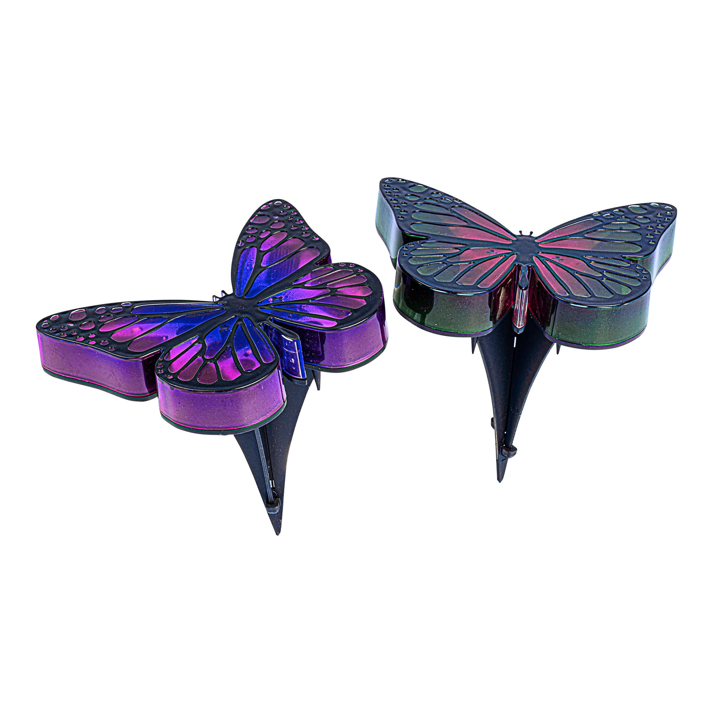 Solar-LED-Bodenleuchten „Schmetterling“, 2 Stück