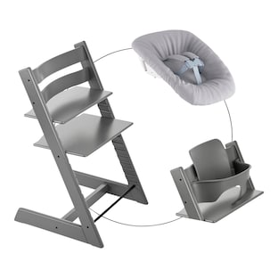 Ensemble complet chaise haute évolutive avec kit nouveau-né et kit bébé
