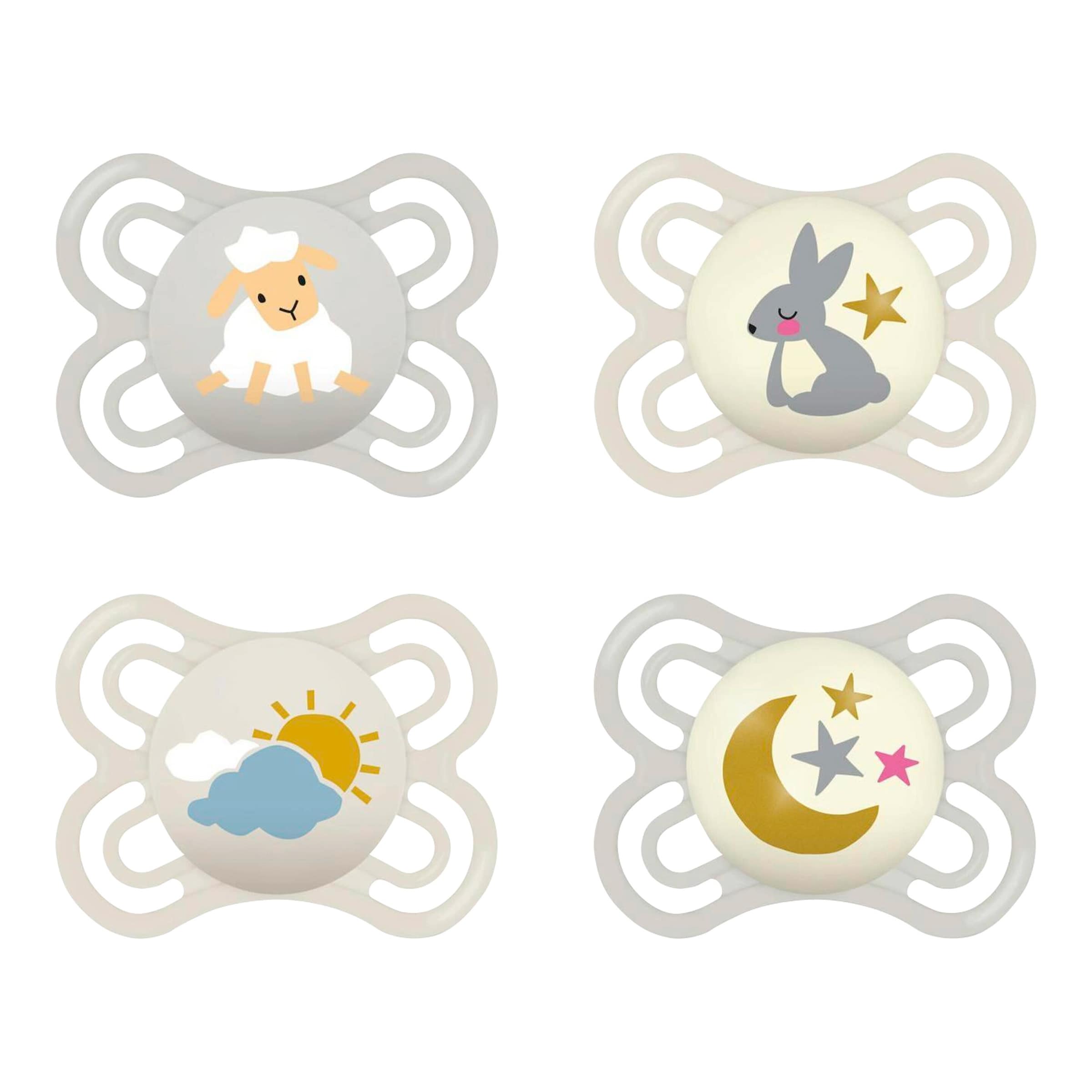 Mam 4er-Pack Schnuller Perfect Day+Night Silikon, 0-6 M