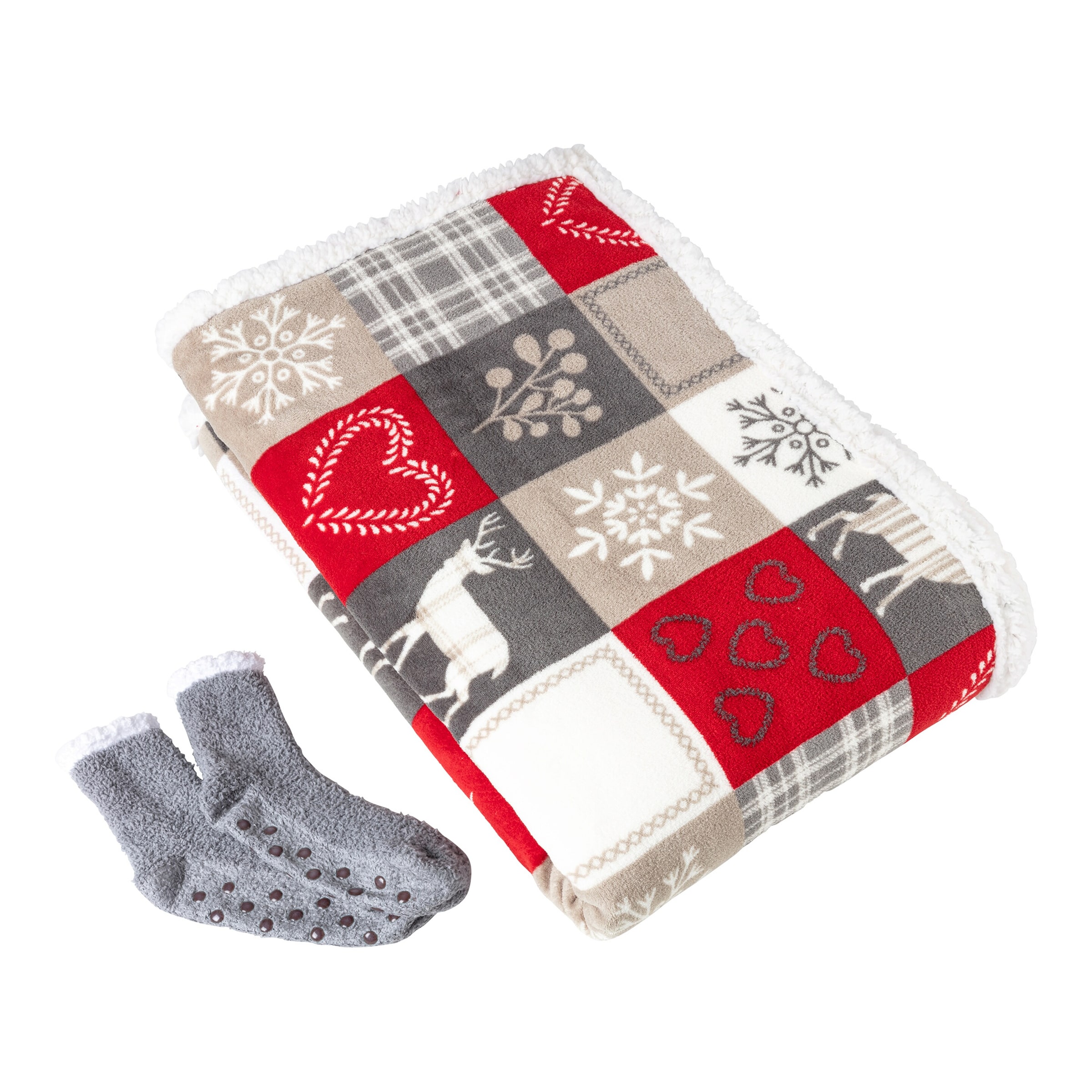Premium-Kuscheldecke "Polar", 170x130 cm mit Kuschelsocken