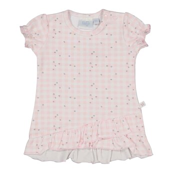 Kleid kurzarm Rüsche Karo