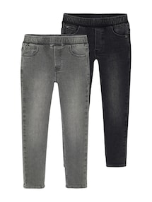 2er-Pack Jungen Slim-Jeans mit verstellbarem Dehnbund BASIC