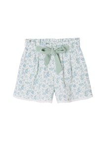 Mädchen Paperbag-Shorts aus Baumwoll-Musselin