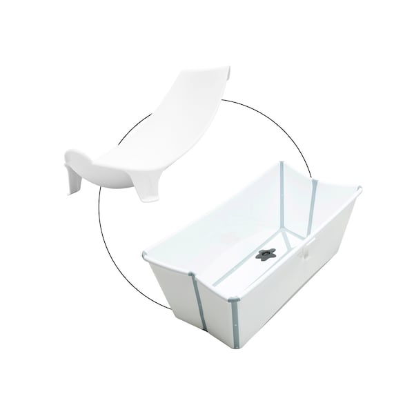 Stokke® - FLEXIBATH - Ensemble baignoire avec bouchon thermosensible et  siège de bain Newborn Support