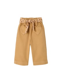 Weite Mädchen Baby Hose mit Dehnbund und Stoffgürtel
