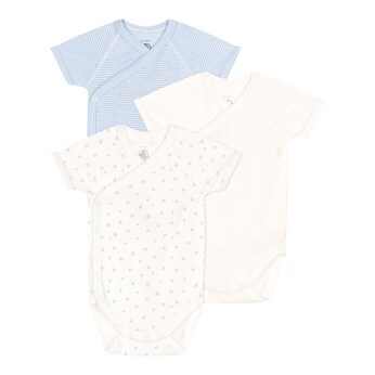 3er-Pack Wickelbodys kurzarm Herzen Ringel