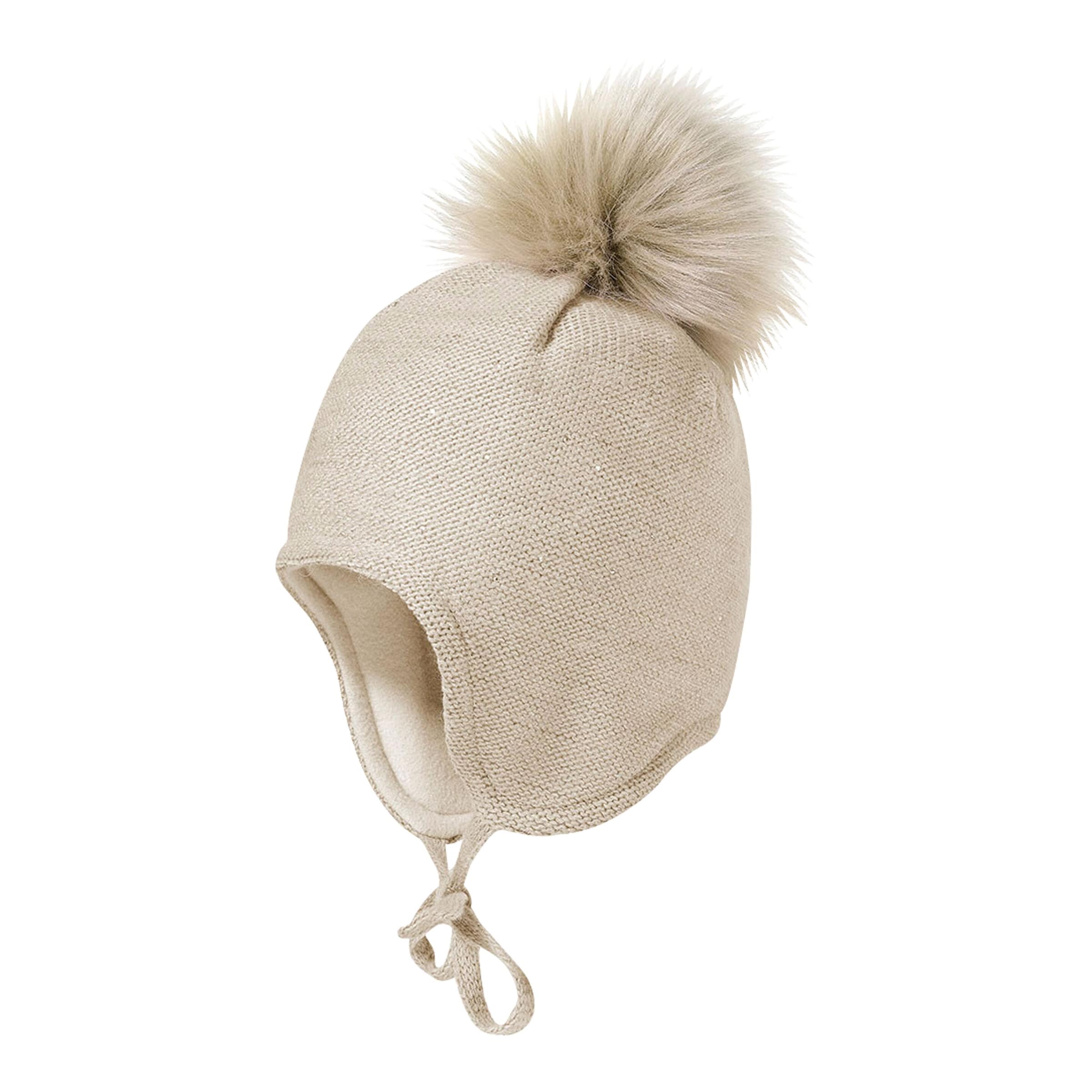 Maximo Winter-Strickmütze Glitzer Fake Fur
