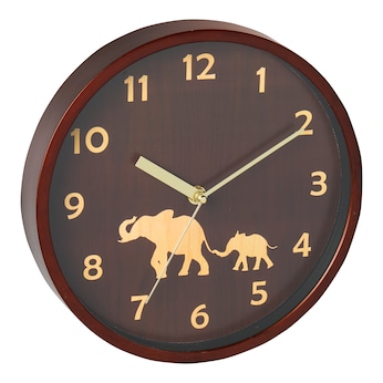 Wandklok "Mama olifant + baby"