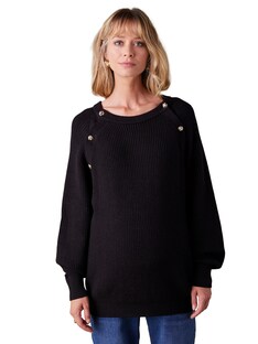 Feinstrick-Pullover mit Knöpfen für Schwangerschaft und Stillzeit ENVIE DE FRAISE Oeko-Tex