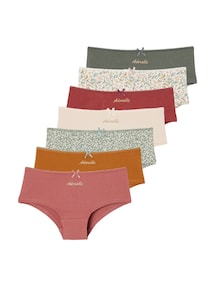 7er-Pack Mädchen Shortys ADORABLE, Bio-Baumwolle