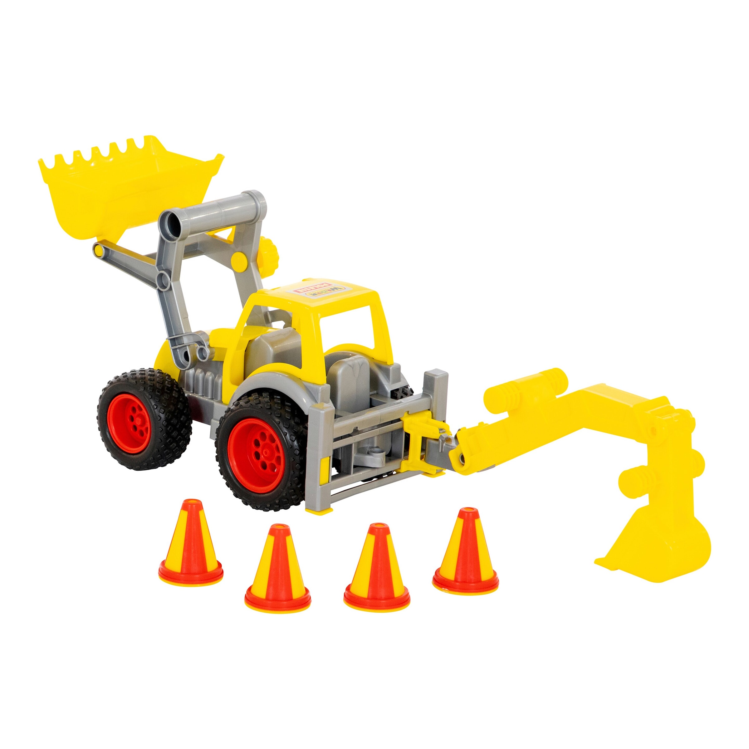 Wader ConsTruck Radlader mit Heckbagger sortiert