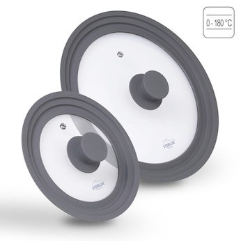 STONELINE Universaldeckel Set 2-teilig 16/18/20 24/26/28 | Grau