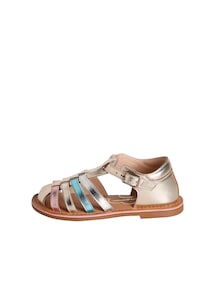 Metallic-Ledersandalen mit Schnallen Kinder