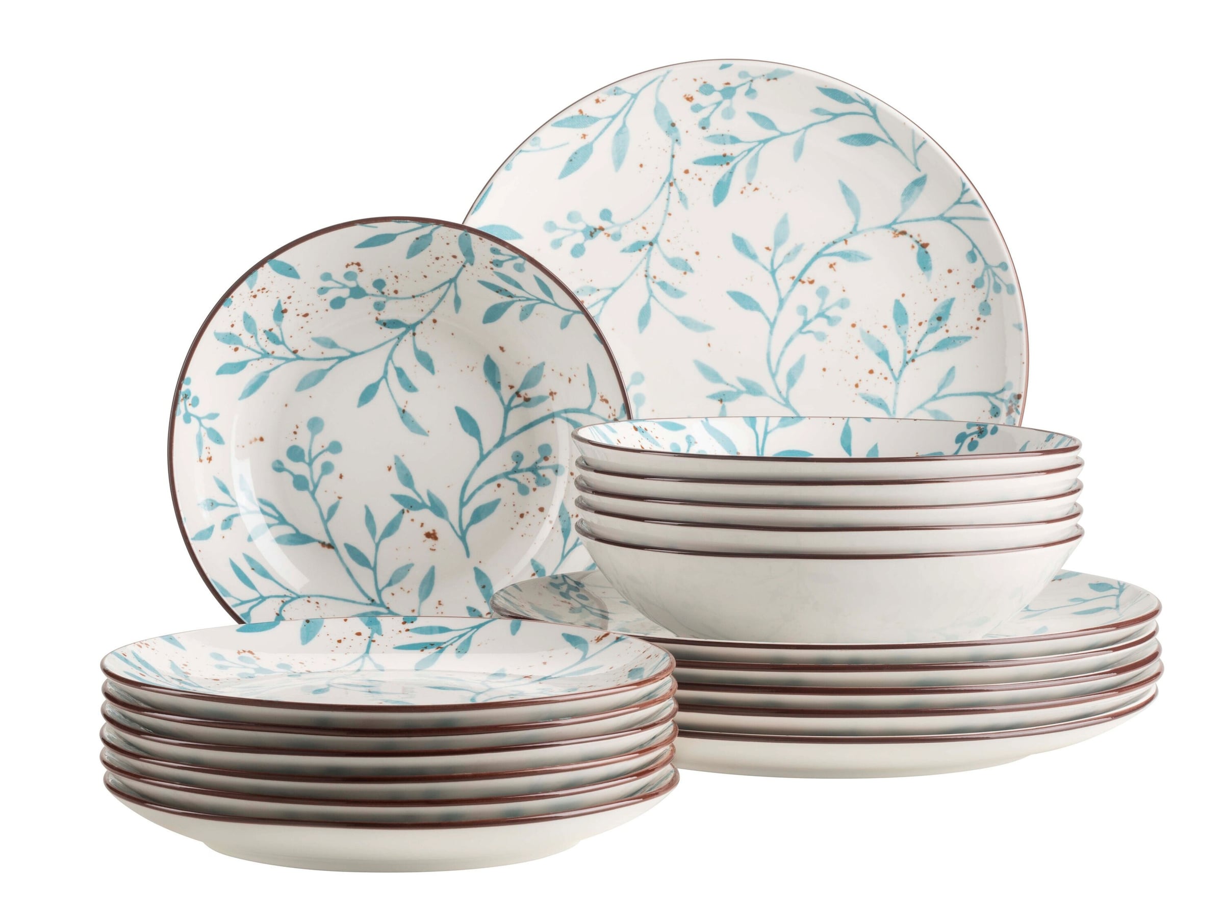 Teller Set, Porzellan Olive
