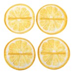 Glasuntersetzer „Zitrone“, 4 Stück