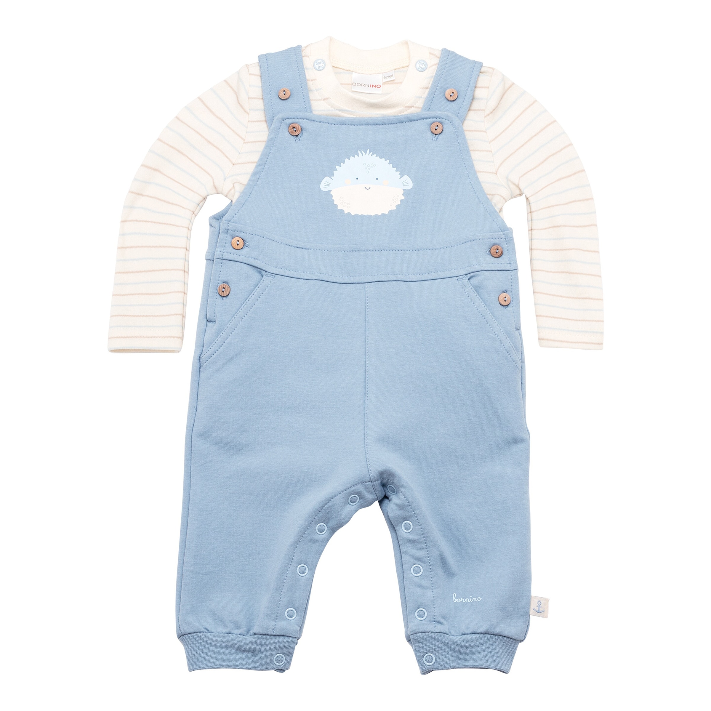 Bornino Aqua Friends 2-tlg. Set Latzhose mit Shirt Kugelfisch