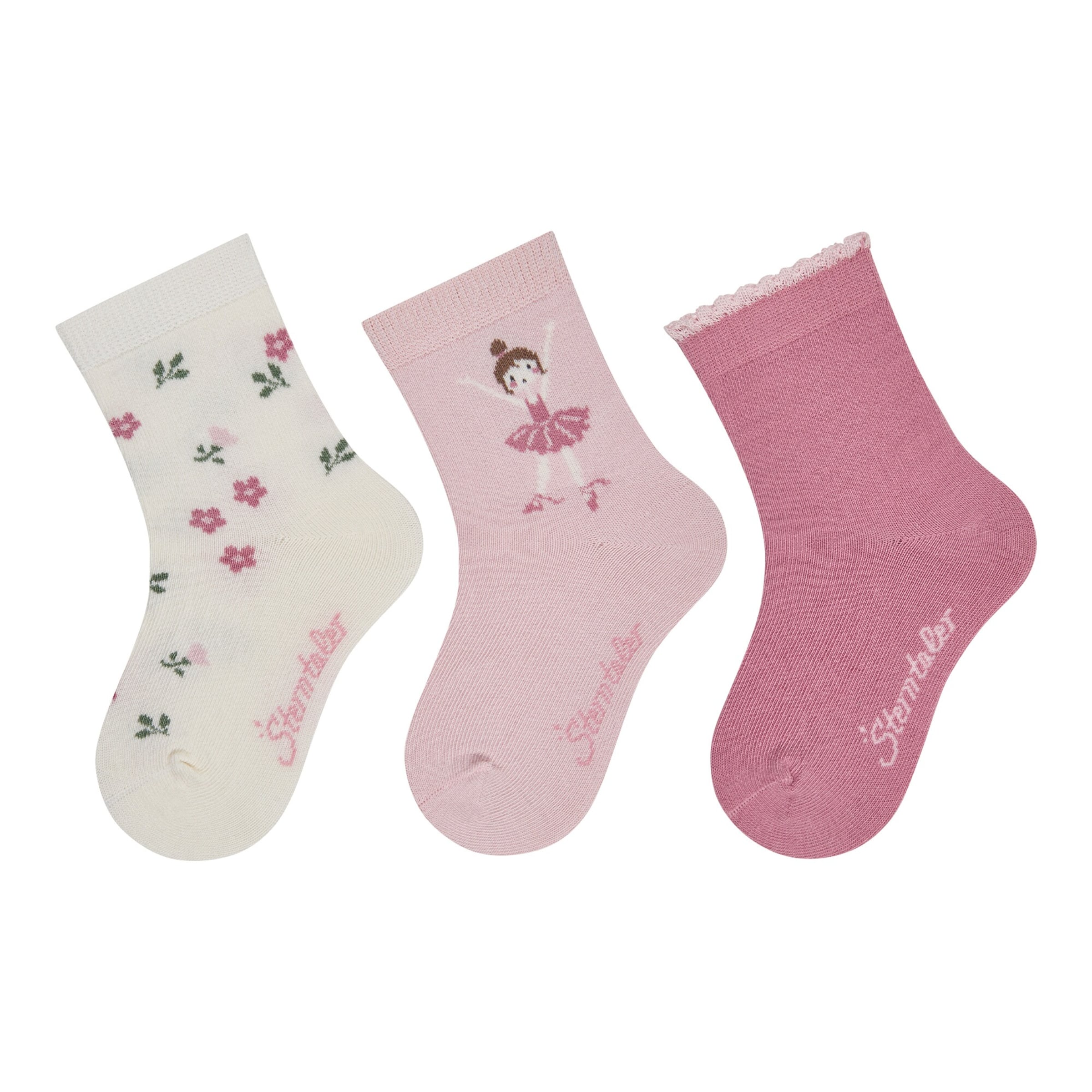 Sterntaler 3er-Pack Socken Blumen Ballerina