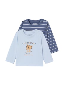 2er-Pack Baby Shirts BASIC, Print & Streifen