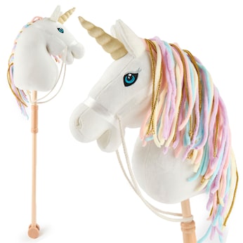Steckenpferd Einhorn Rainbow aus Holz