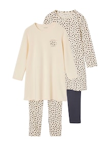 2er-Pack Mädchen Nachthemden mit Leggings, Leoprint