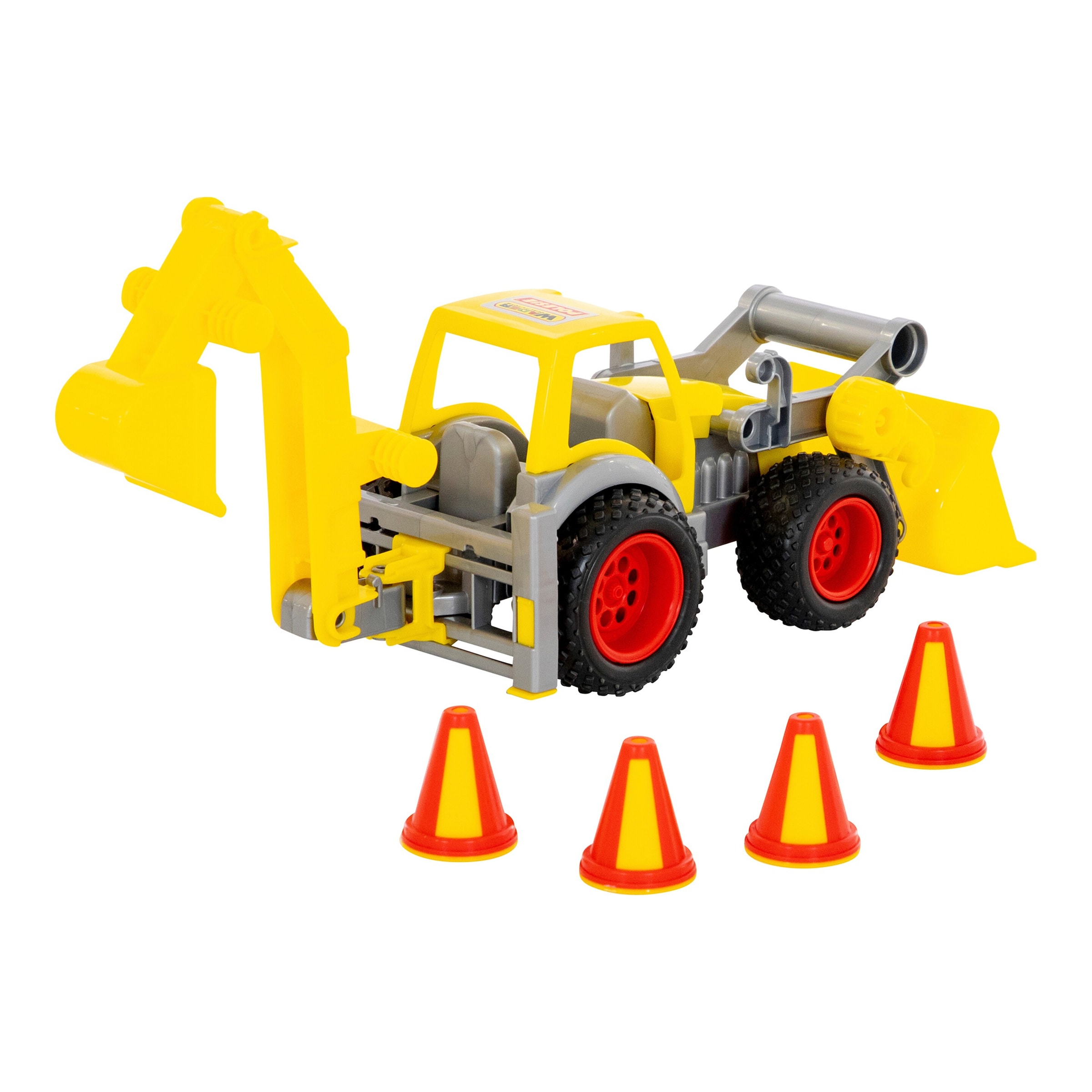 ConsTruck Radlader mit Heckbagger sortiert