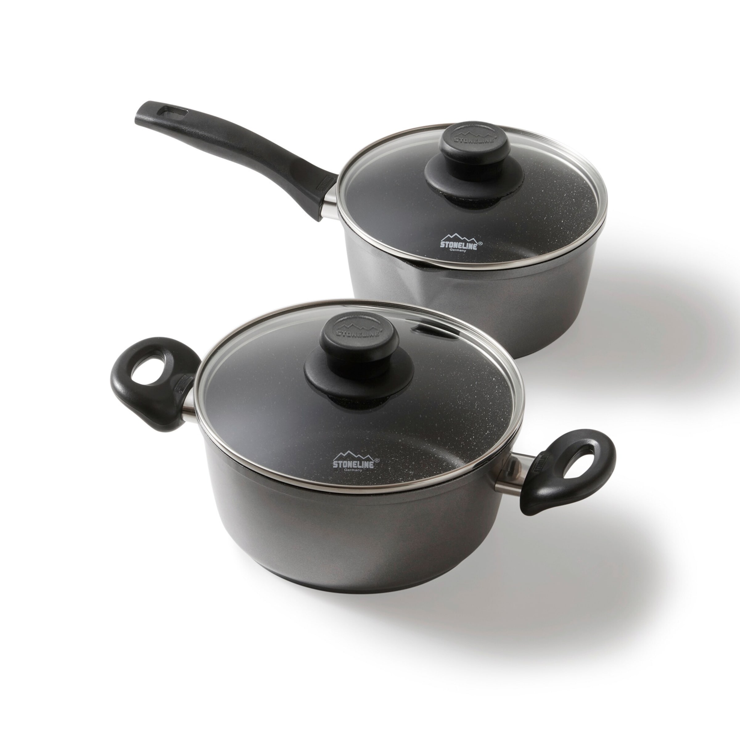 STONELINE® STONELINE Topf-Set 4-teilig | mit Deckeln - Schwarz