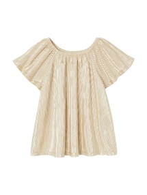 Festliche Mädchen Bluse mit Plisseefalten
