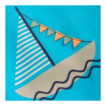 Badeshirt langarm UV-Schutz Segelboot