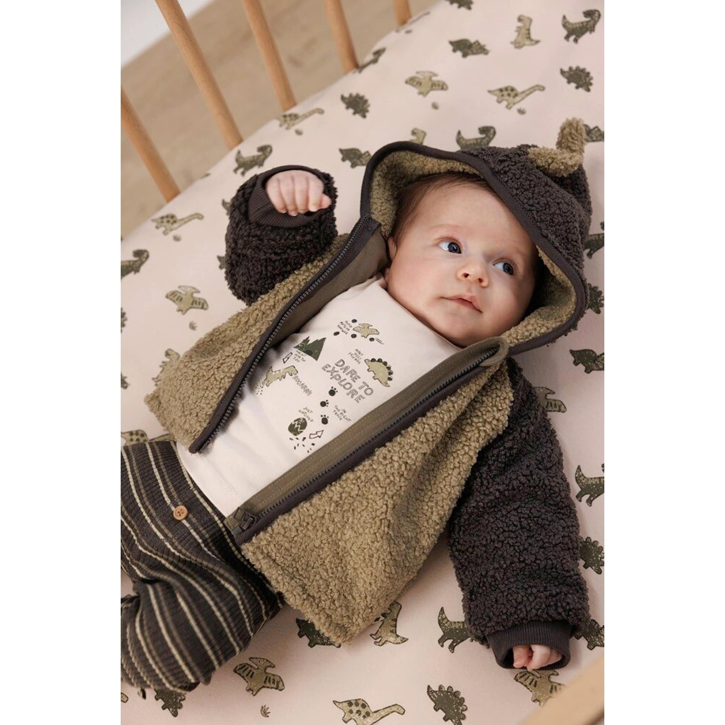 Plüschjacke mit Kapuze Dino