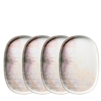 Servierplatten-Set, Steinzeug Aquarellia