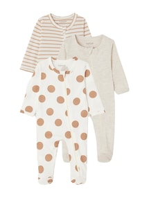 3er-Pack Baby Strampler mit Reißverschluss BASICS
