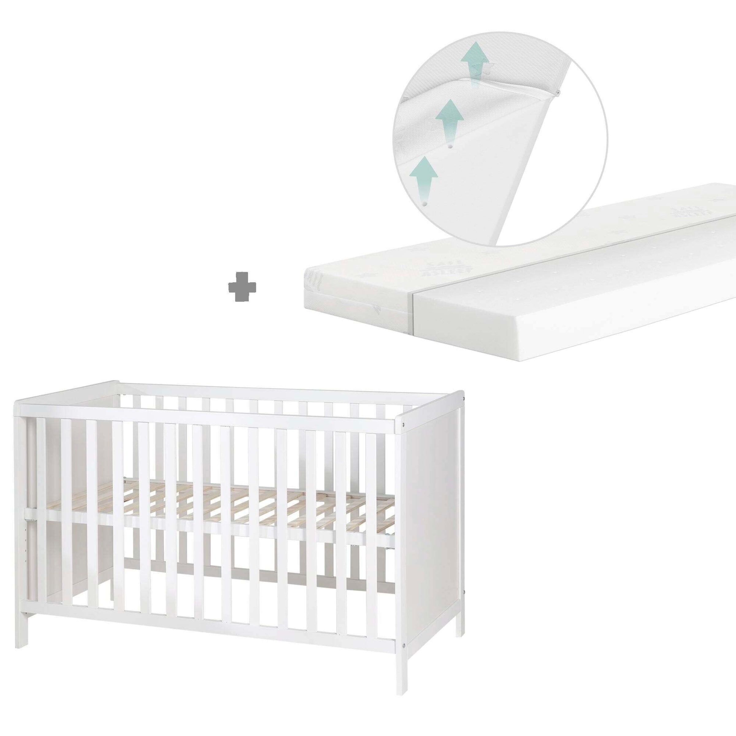Roba Beistellbett, 60 x 120 cm mit safe asleep Matratze Universal