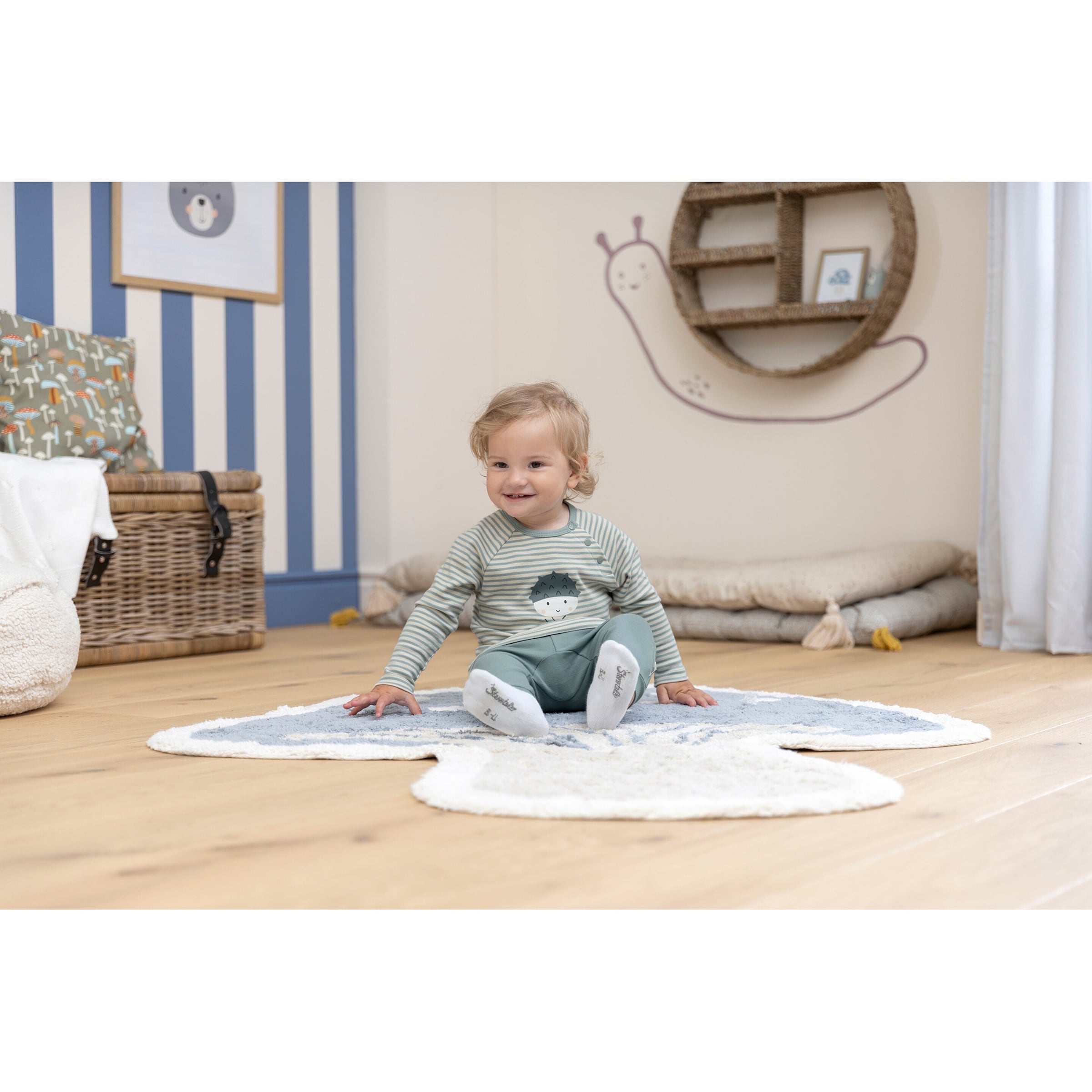 Thumbnail - Bornino Sweet Nature Raglanshirt langarm Ringel Kastanie