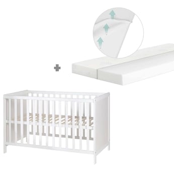 Beistellbett, 60 x 120 cm mit safe asleep Matratze Universal 