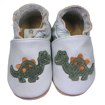 Krabbelschuhe Dino grau