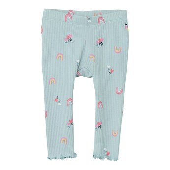 Leggings Blumen Regenbögen Rippqualität