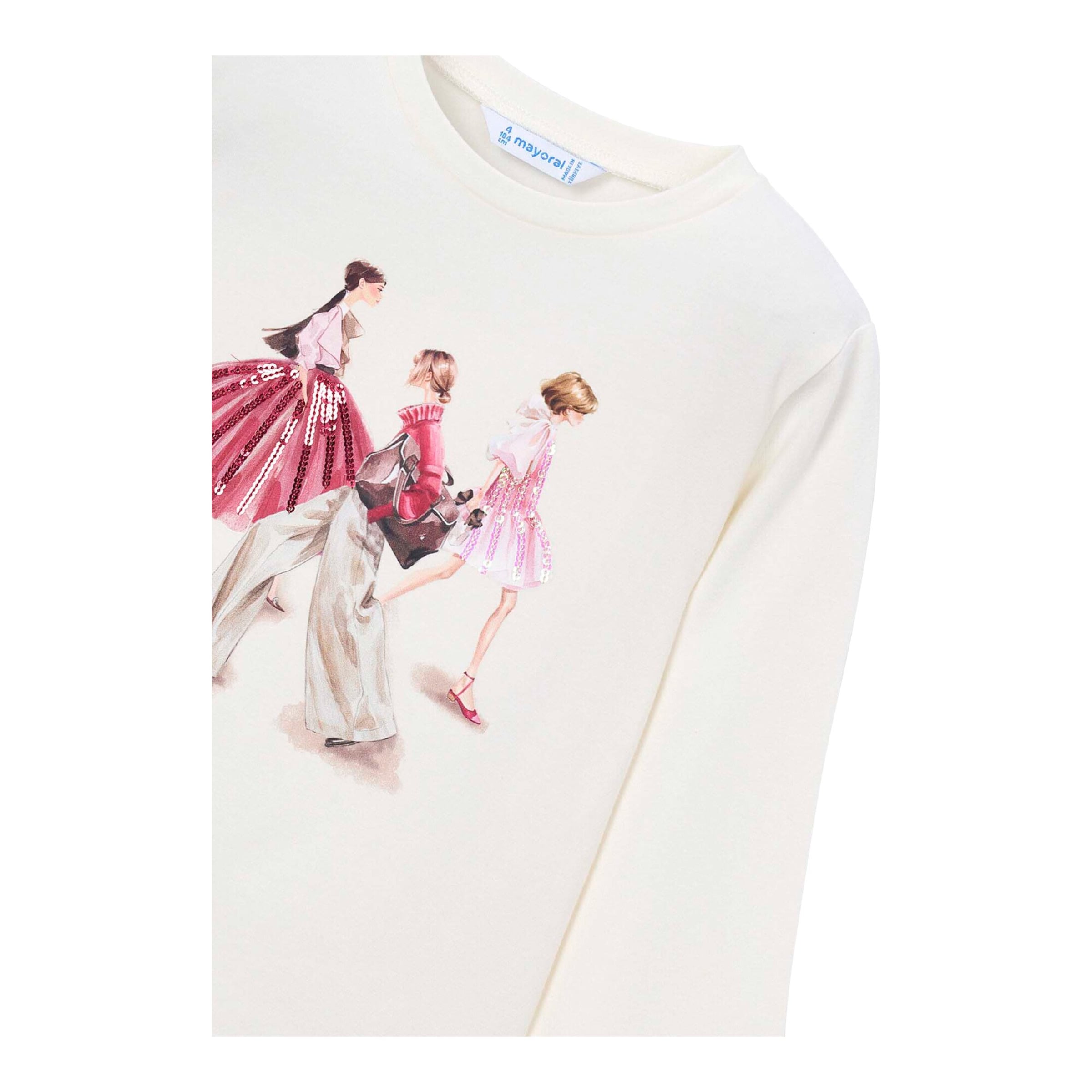 Shirt langarm Mädchen Pailletten