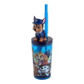 Trinkbecher mit Strohhalm und 3D-Figur, 360 ml