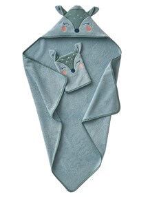 Baby-Set: Badetuch und Waschhandschuh REH