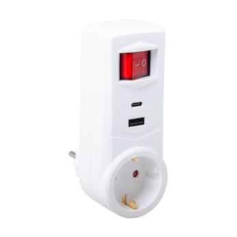 Zwischenstecker inkl. USB-Ladeanschlüss und Schalter