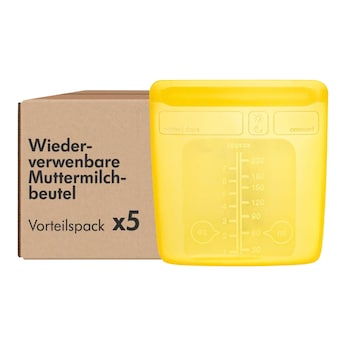 Silikon Muttermilchbeutel wiederverwendbar, 5 Stück