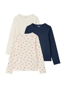 3er-Pack Shirts mit langen Ärmeln Mädchen BASIC