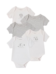 5er-Pack Baby Kurzarm-Bodys aus Bio-Baumwolle BASIC