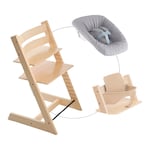 Produit Ensemble complet chaise haute évolutive avec kit nouveau-né light grey et kit bébé