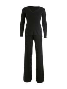Sport-Set: Shirt mit Wickelausschnitt und Hose für Schwangerschaft und Stillzeit