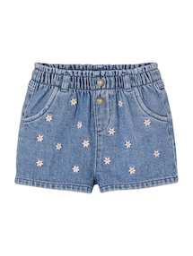 Baby Jeansshorts mit Blumenstickerei